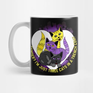 Three Cats In A Trench Coat Mug